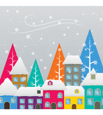 Snowy street (Pack of 10...