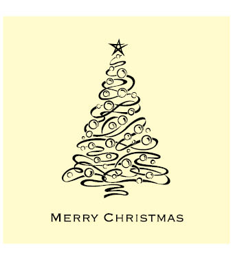 Christmas Cards - Cream tree