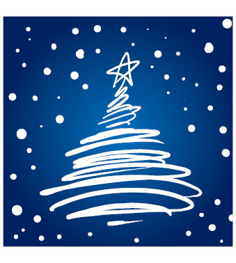 Christmas Cards - Blue snowy...